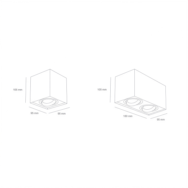 Снимка на Квадратна LED луна за външен монтаж Bolt SQ | GU10 | 10W