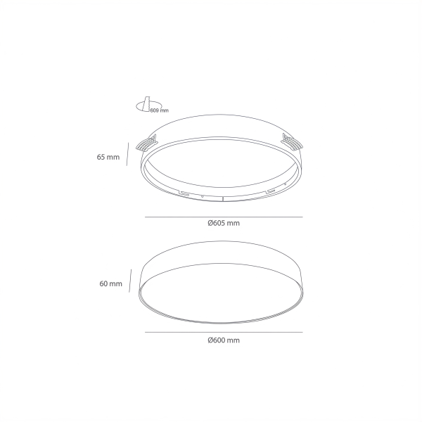 Снимка на Кръгла LED плафониера Cosy | Възможност за trimless монтаж