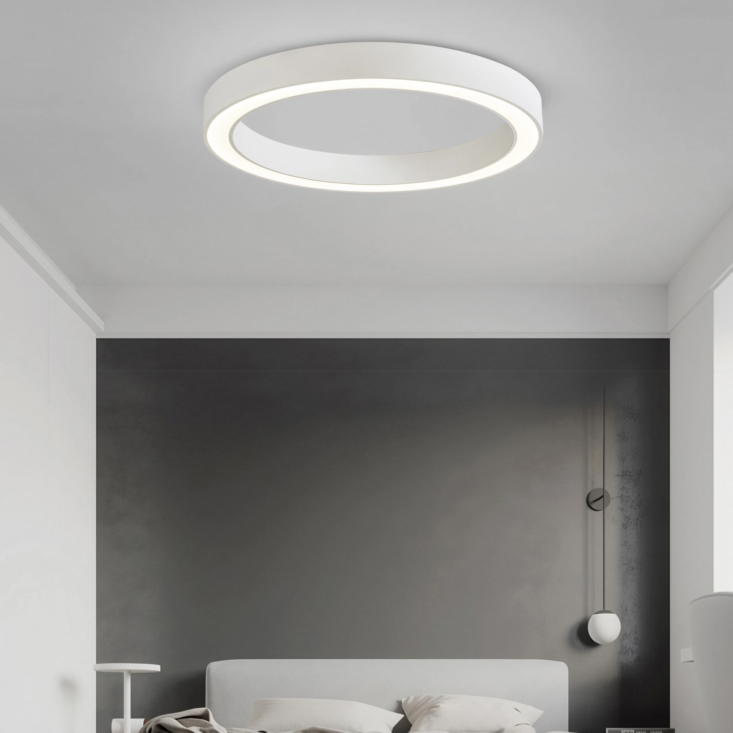 Снимка на Кръгла LED плафониера Daylight | Бял светлинен пръстен | ⌀60/80cm