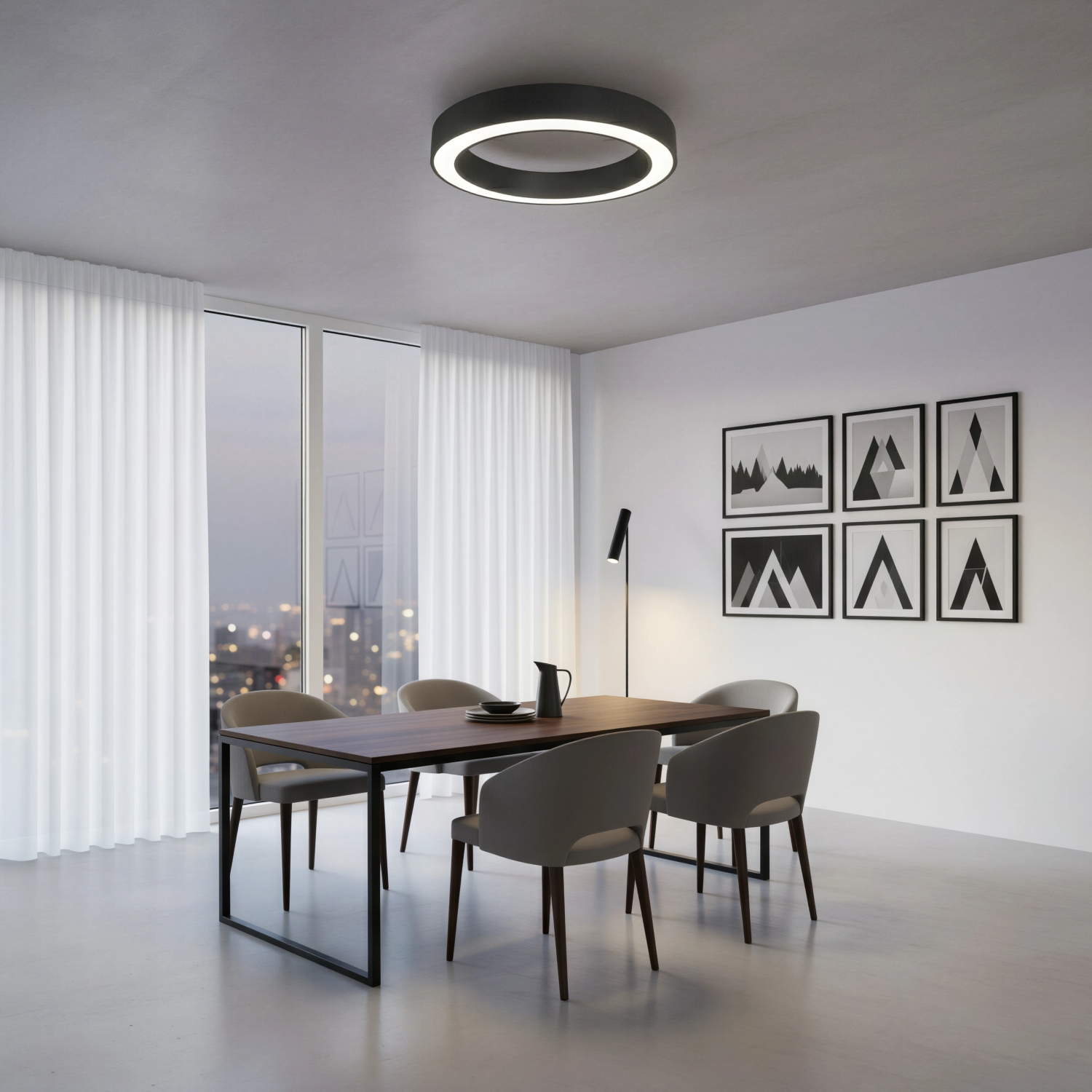 Детайлно изображение на Кръгла LED плафониера Daylight | Бял светлинен пръстен | ⌀60/80cm Снимка на Кръгла LED плафониера Daylight | Бял светлинен пръстен | ⌀60/80cm