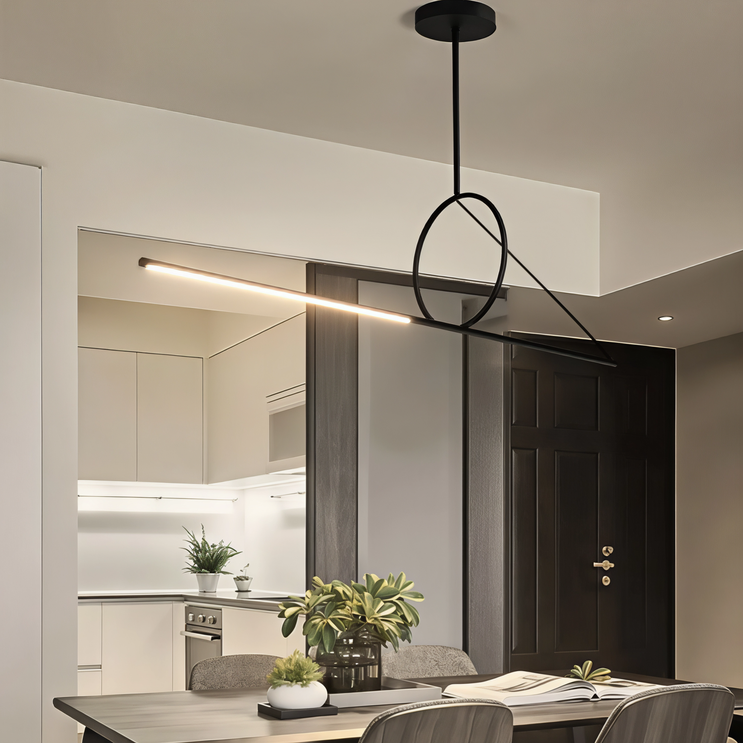 Снимка на Висяща LED лампа с геометричен дизайн Dea (120 см)