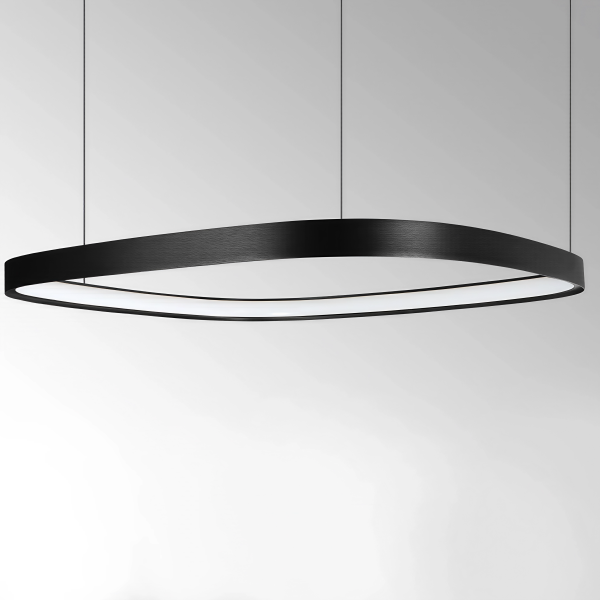 Снимка на Елипсовиден висящ LED полилей Helix | Златен/Черен | 3-CCT