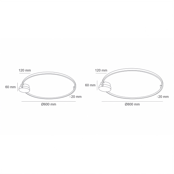 Снимка на Кръгла дизайнерска плафониера за таван Lorena тип пръстен | 3000K