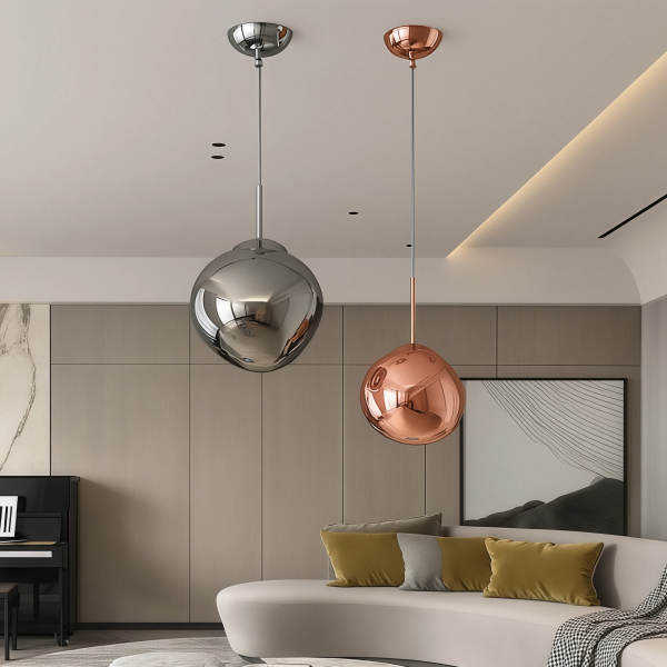Снимка на Висяща лампа Ruby 2 Rose Gold | Розово злато | Визия течен метал | 3000K