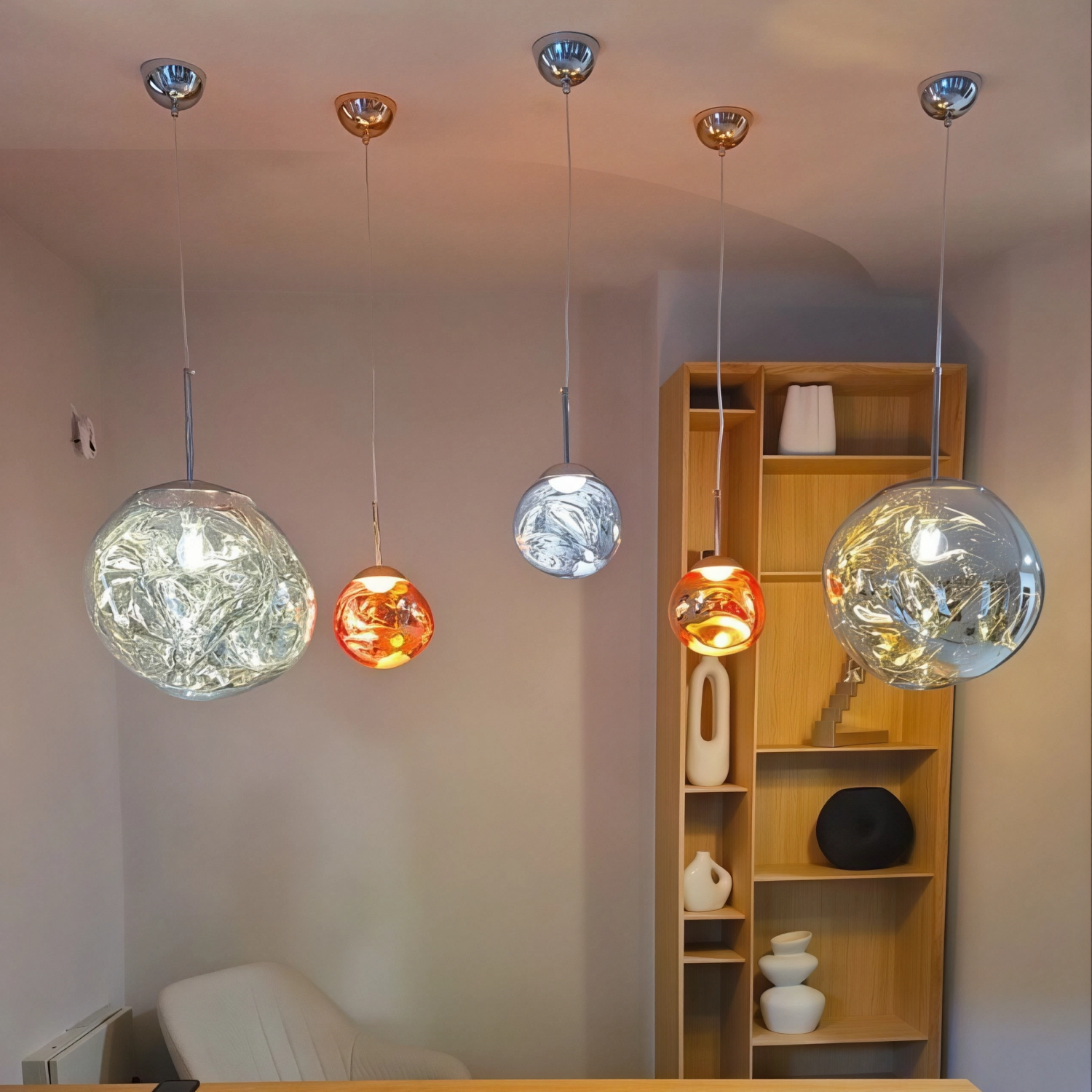 Снимка на Висяща лампа Ruby 2 Rose Gold | Розово злато | Визия течен метал | 3000K