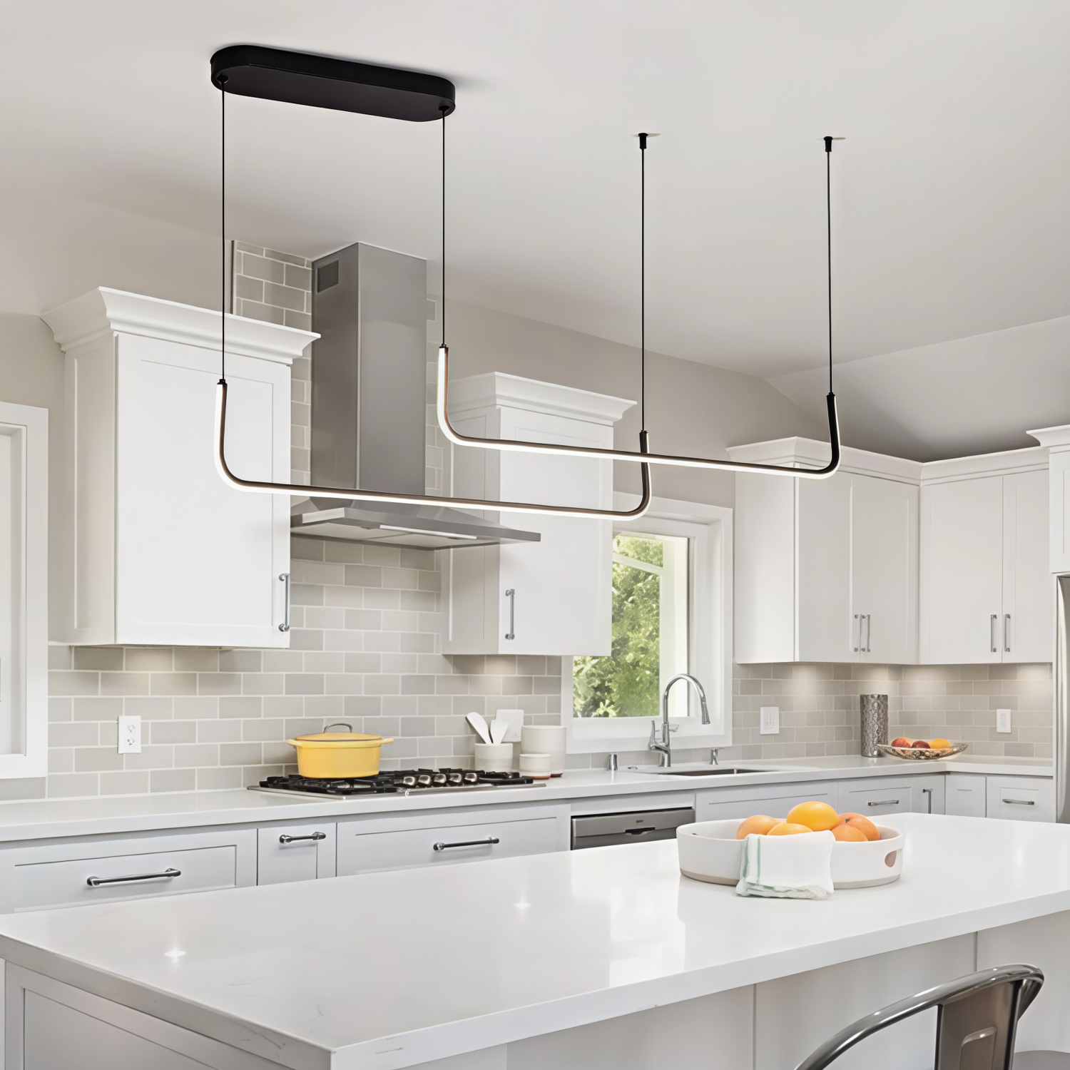 Снимка на Висяща двойна линейна LED лампа Swing Ceiling | 24W | 3000-6000K