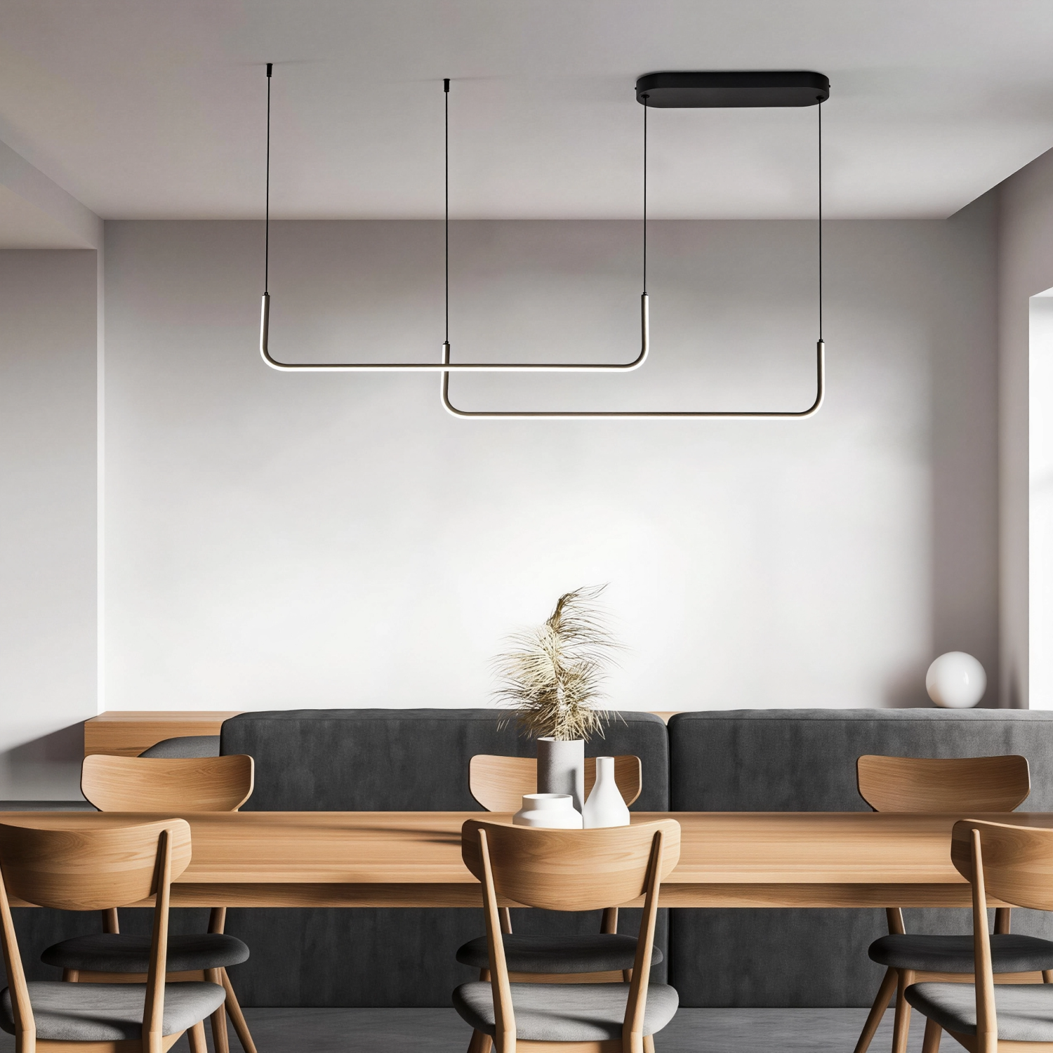 Снимка на Висяща двойна линейна LED лампа Swing Ceiling | 24W | 3000-6000K