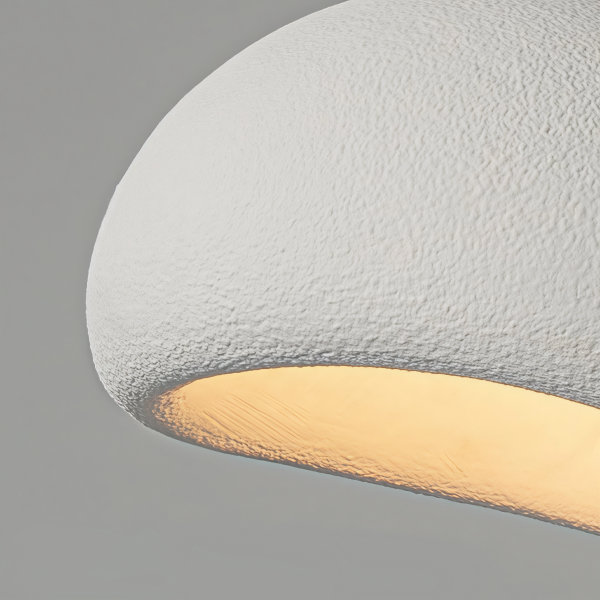 Снимка на Висяща лампа от смола Vali | Бяла | Скулптурна форма