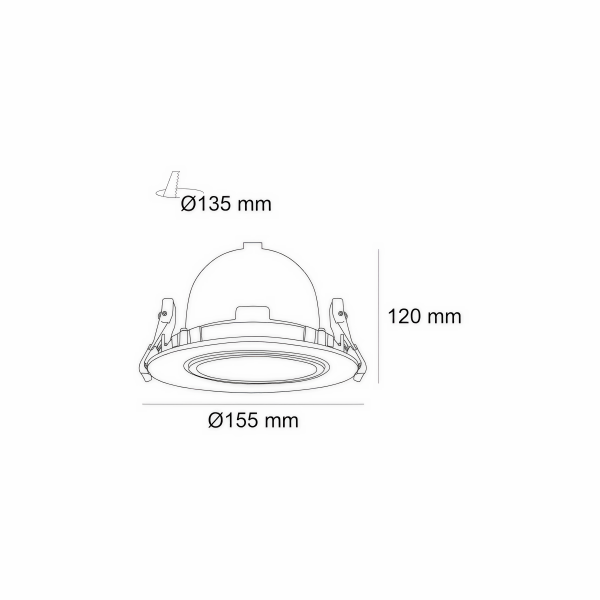 Снимка на LED луна за вграждане Vezir AJ | Насочено осветление | 32W | 4000K