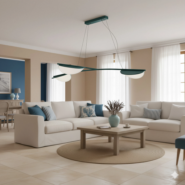 Снимка на Тюркоазен дизайнерски полилей Zawa | 45W | 161cm | 3000K