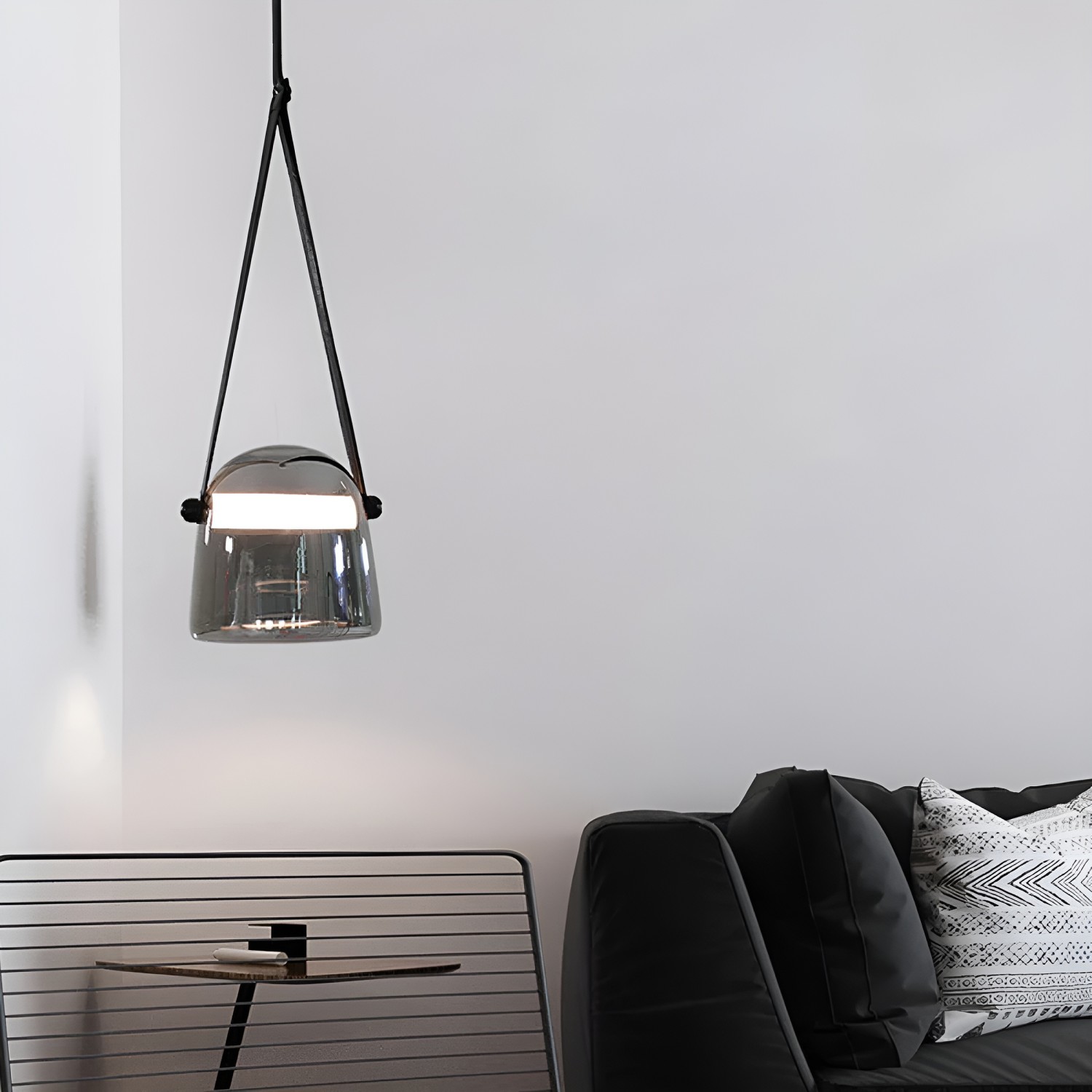 Детайлно изображение на LED пендел Muna 2 | Тип буркан | Опушен | 3000K Снимка на LED пендел Muna 2 | Тип буркан | Опушен | 3000K