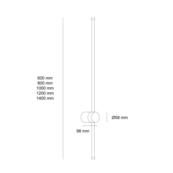 Снимка на Линеен стенен LED аплик Tiny Pipe | 3000K | 1.6cm дебелина
