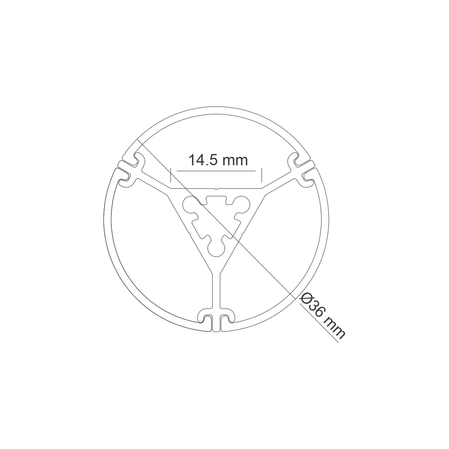 Снимка на LED светеща тръба с 360° ефект Mesh 360 – Ø36 x 2500 мм - Висящи лампи