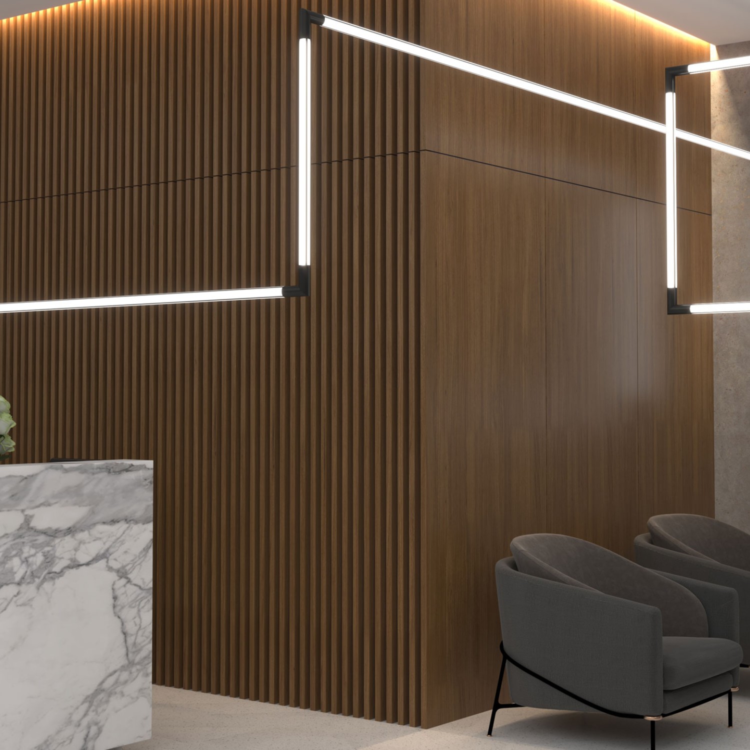 Снимка на LED светеща тръба с 360° ефект Mesh 360 – Ø36 x 2500 мм - Висящи лампи