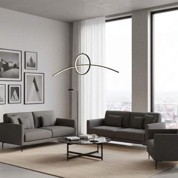 Снимка на Висящ LED полилей с кръгла и дъговидна форма Carina Rainbow (90 см) - Висящи лампи