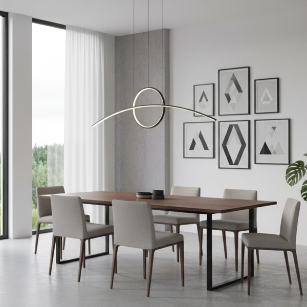 Снимка на Висящ LED полилей с кръгла и дъговидна форма Carina Rainbow (90 см) - Висящи лампи