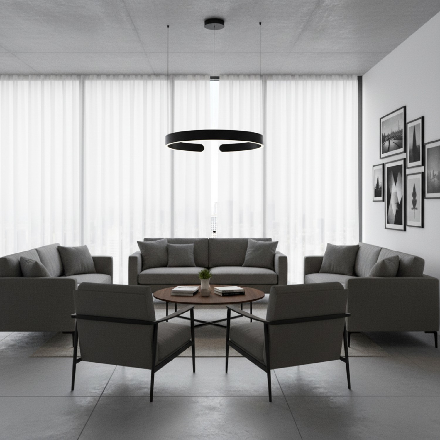 Снимка на Висящ LED полилей Cool C | С-образна форма | 5 размера