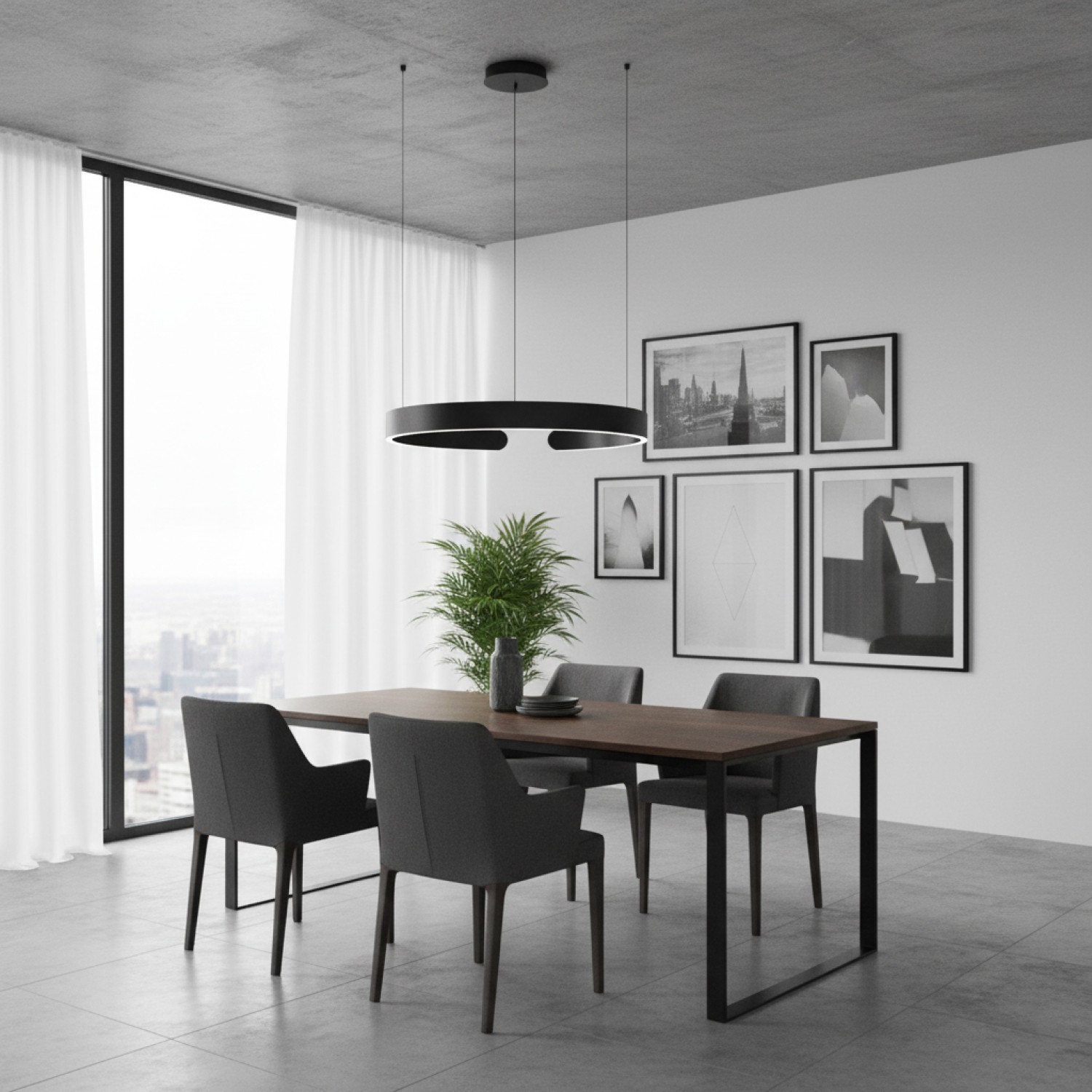 Снимка на Висящ LED полилей Cool C | С-образна форма | 5 размера