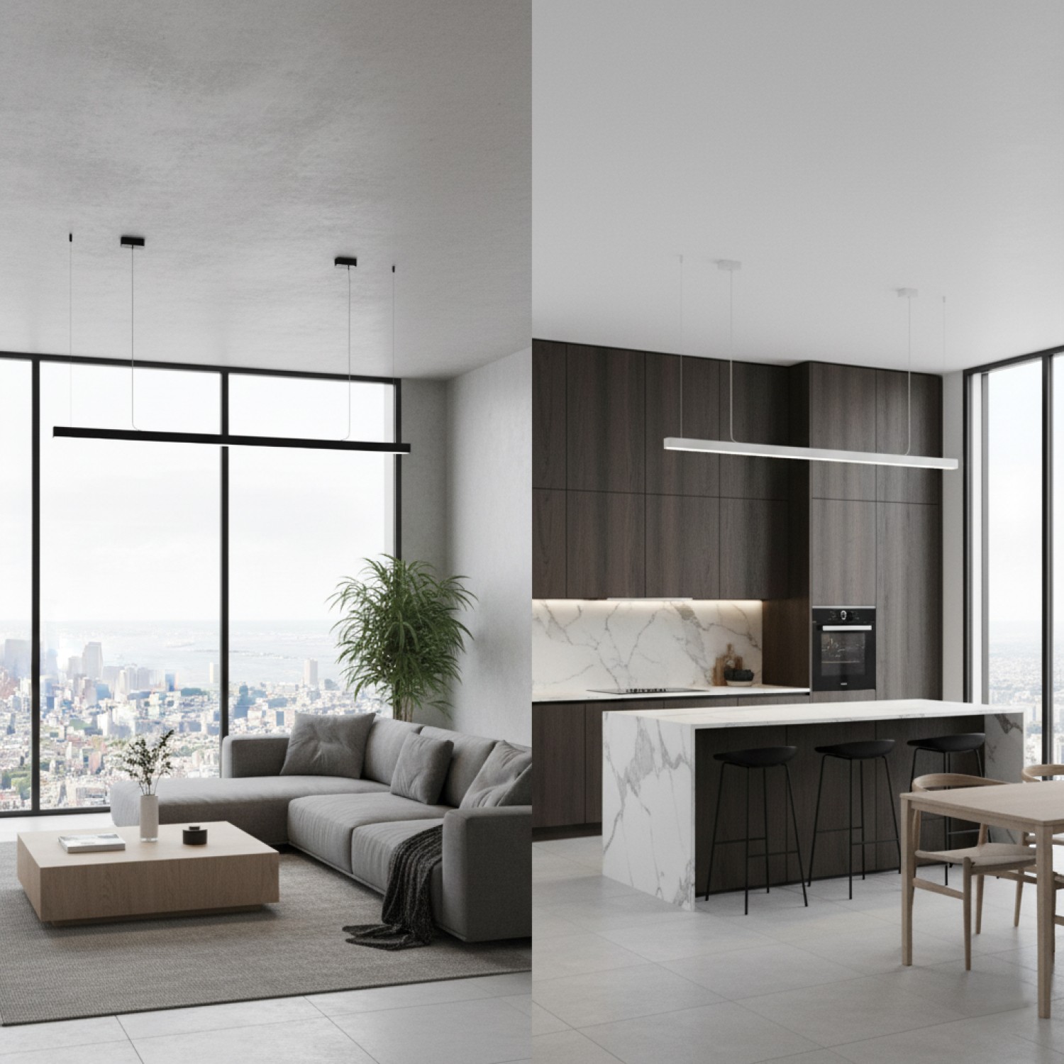 Висящ LED профил S-LINE 48 OM LOW с нисък корпус - 151,00 лв (77.21€) Снимка на Висящ LED профил S-LINE 48 OM LOW с нисък корпус -