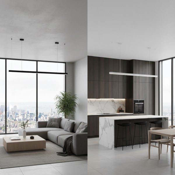 Висящ LED профил S-LINE 48 OM LOW с нисък корпус - 151,00 лв (77.21€) Снимка на Висящ LED профил S-LINE 48 OM LOW с нисък корпус -