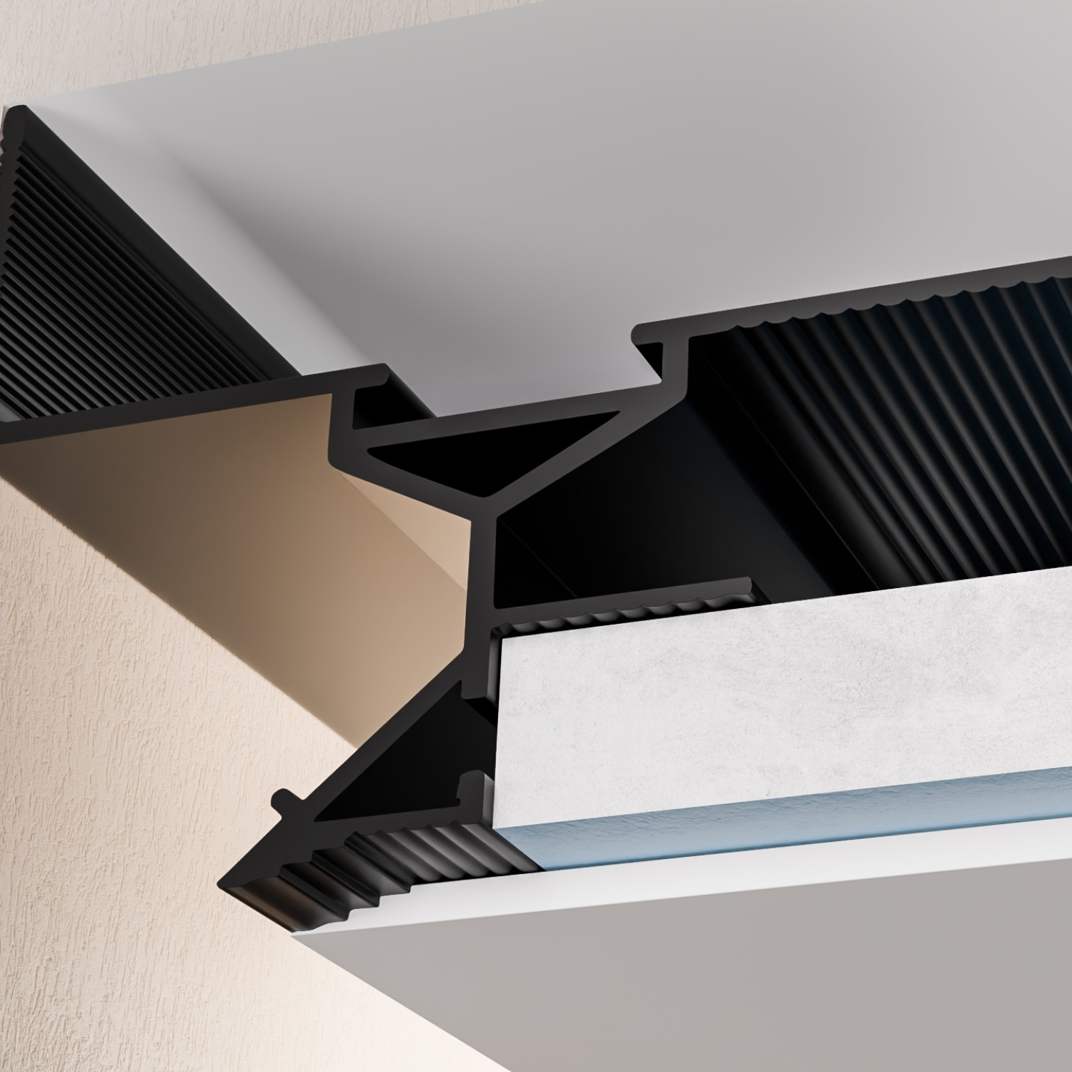 Снимка на Алуминиев профил за сянка Shadow Gap Trimless | 70×60 мм | Ефект плаващ таван | 1 метър