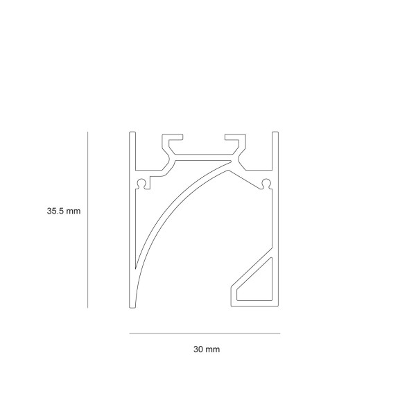 Снимка на Алуминиев профил за LED лента Halo 35мм за външен монтаж(без вграждане) - Профили за LED ленти
