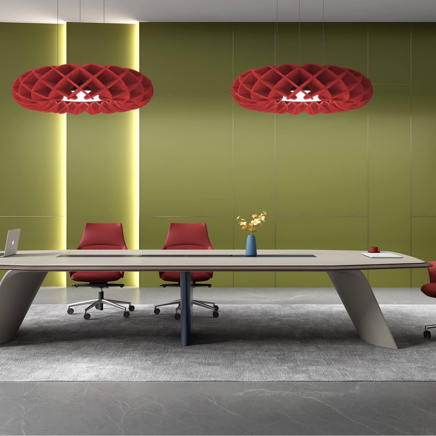 Снимка на Акустична висяща LED лампа с дизайн мрежеста решетка Haos - Акустични лампи