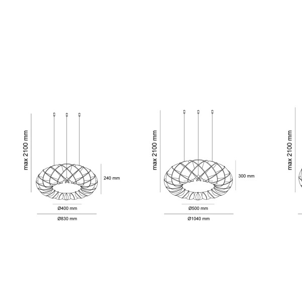 Снимка на Акустична висяща LED лампа с дизайн мрежеста решетка Haos - Акустични лампи