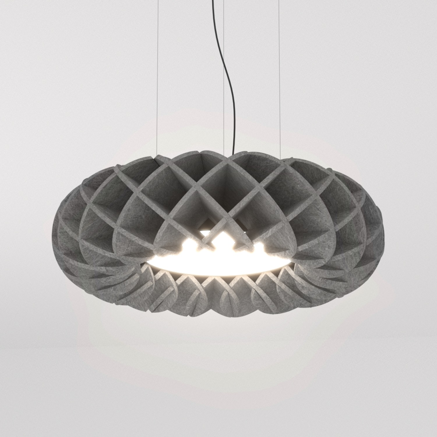 Снимка на Акустична висяща LED лампа с дизайн мрежеста решетка Haos - Акустични лампи