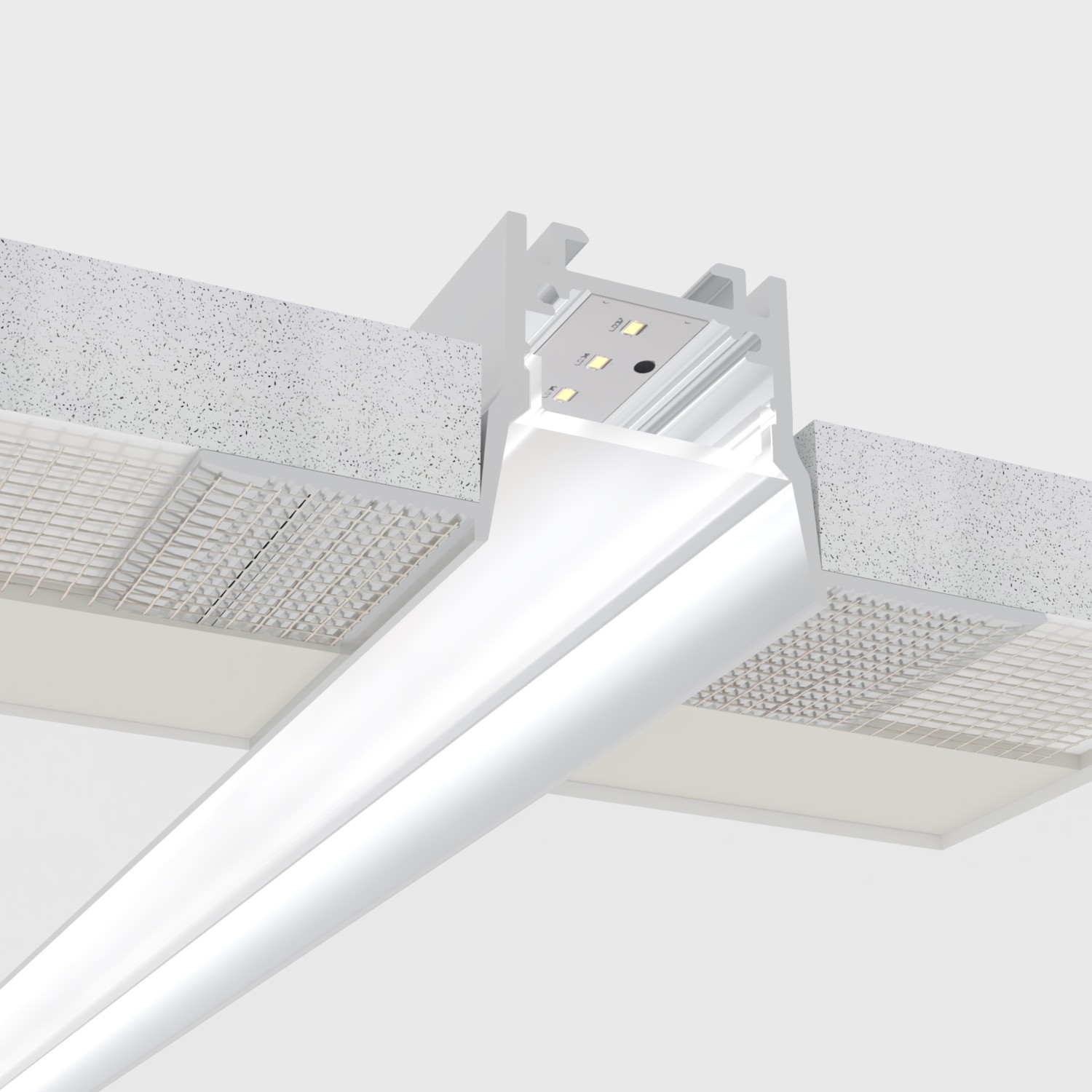 Снимка на Алуминиев профил за LED лента Inside Pro Trimless | 69×28 мм | Безрамков монтаж в гипсокартон | 1 метър