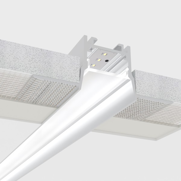 Снимка на Алуминиев профил за LED лента Inside Pro Trimless | 69×28 мм | Безрамков монтаж в гипсокартон | 1 метър