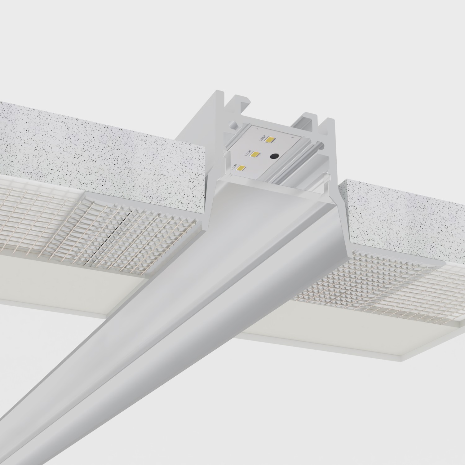 Снимка на Алуминиев профил за LED лента Inside Pro Trimless | 69×28 мм | Безрамков монтаж в гипсокартон | 1 метър