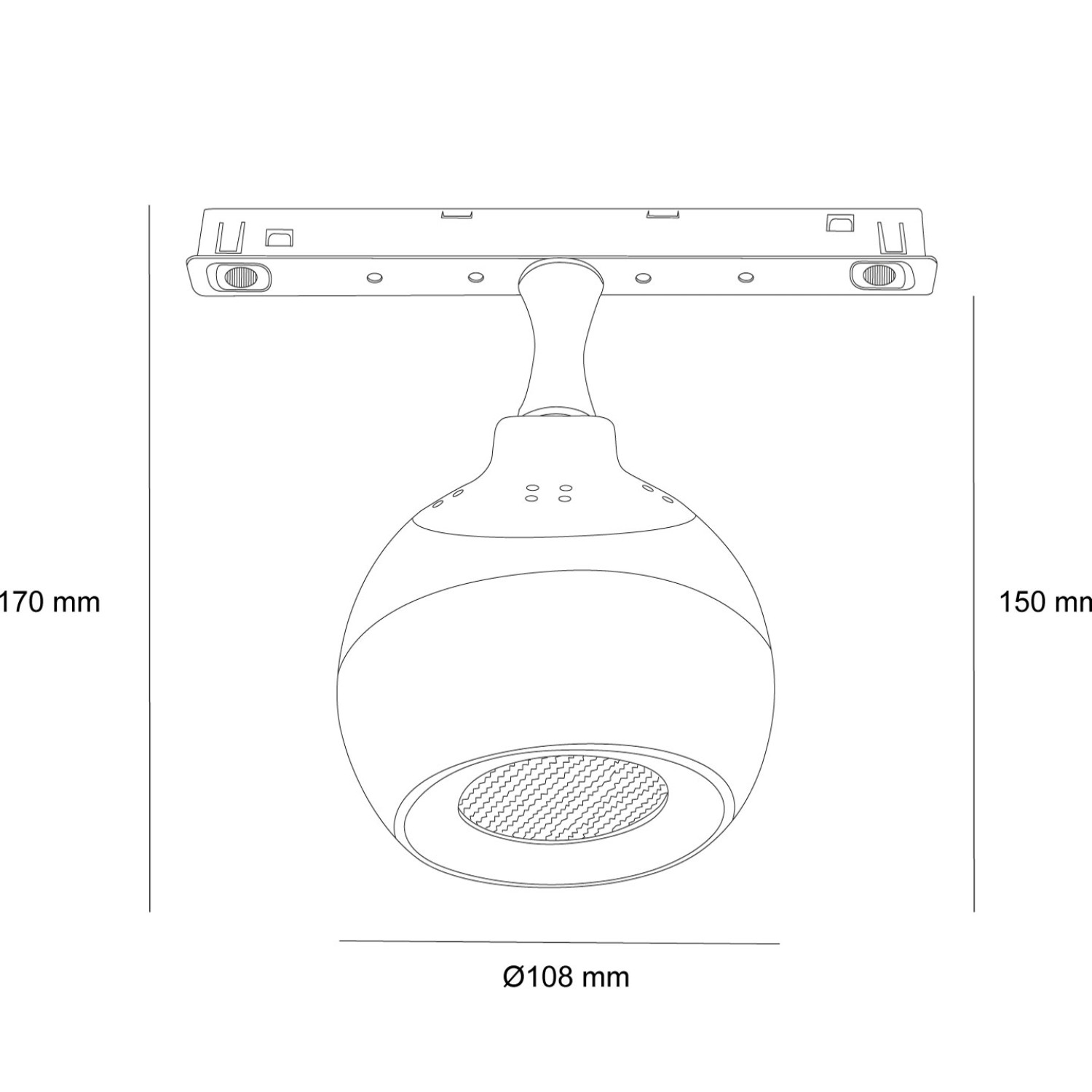 Снимка на Осветително тяло Adria за магнитна система 23mm ОМ(открит монтаж) - Релсово осветление