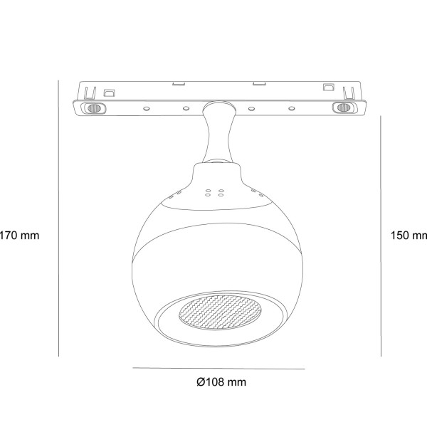 Снимка на Осветително тяло Adria за магнитна система 23mm ОМ(открит монтаж) - Релсово осветление