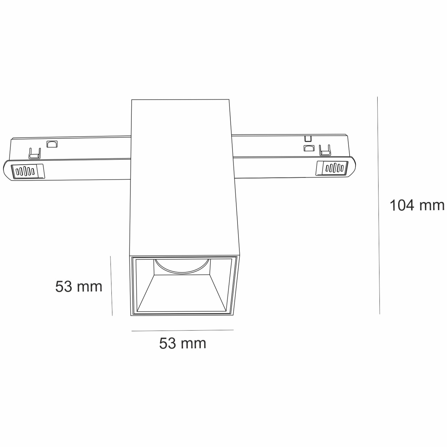 Детайлно изображение на Квадратен LED модул Achil SQ Magnet за магнитна шина 23 mm Снимка на Квадратен LED модул Achil SQ Magnet за магнитна шина 23 mm - Curve Line