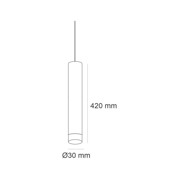 Детайлно изображение на Висящ цилиндричен LED пендел Pipe за магнитна система 23 mm Снимка на Висящ цилиндричен LED пендел Pipe за магнитна система 23 mm - Liana OM 23mm