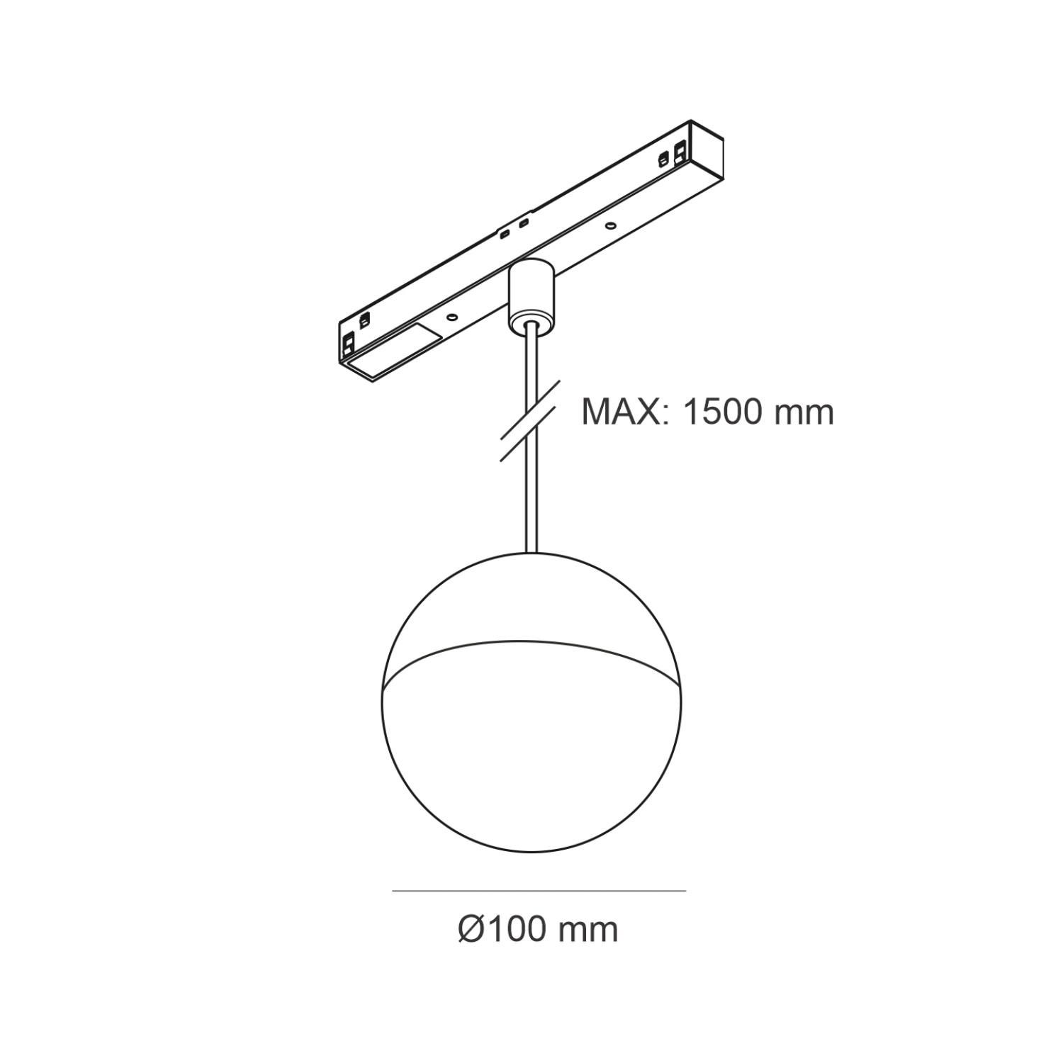 Детайлно изображение на Висящо сферично LED осветително тяло Ball Pendant за магнитна система 23mm Снимка на Висящо сферично LED осветително тяло Ball Pendant за магнитна система 23mm - Trimless 23mm