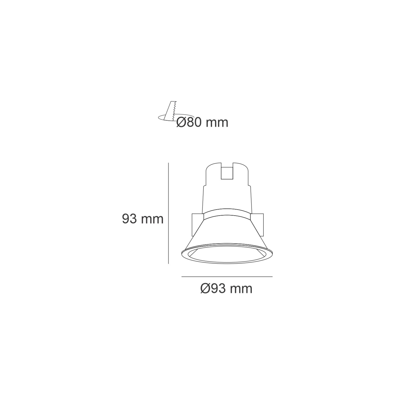 Снимка на LED луна за вграждане Rotara | Дълбок отражател | 3000K | 10W