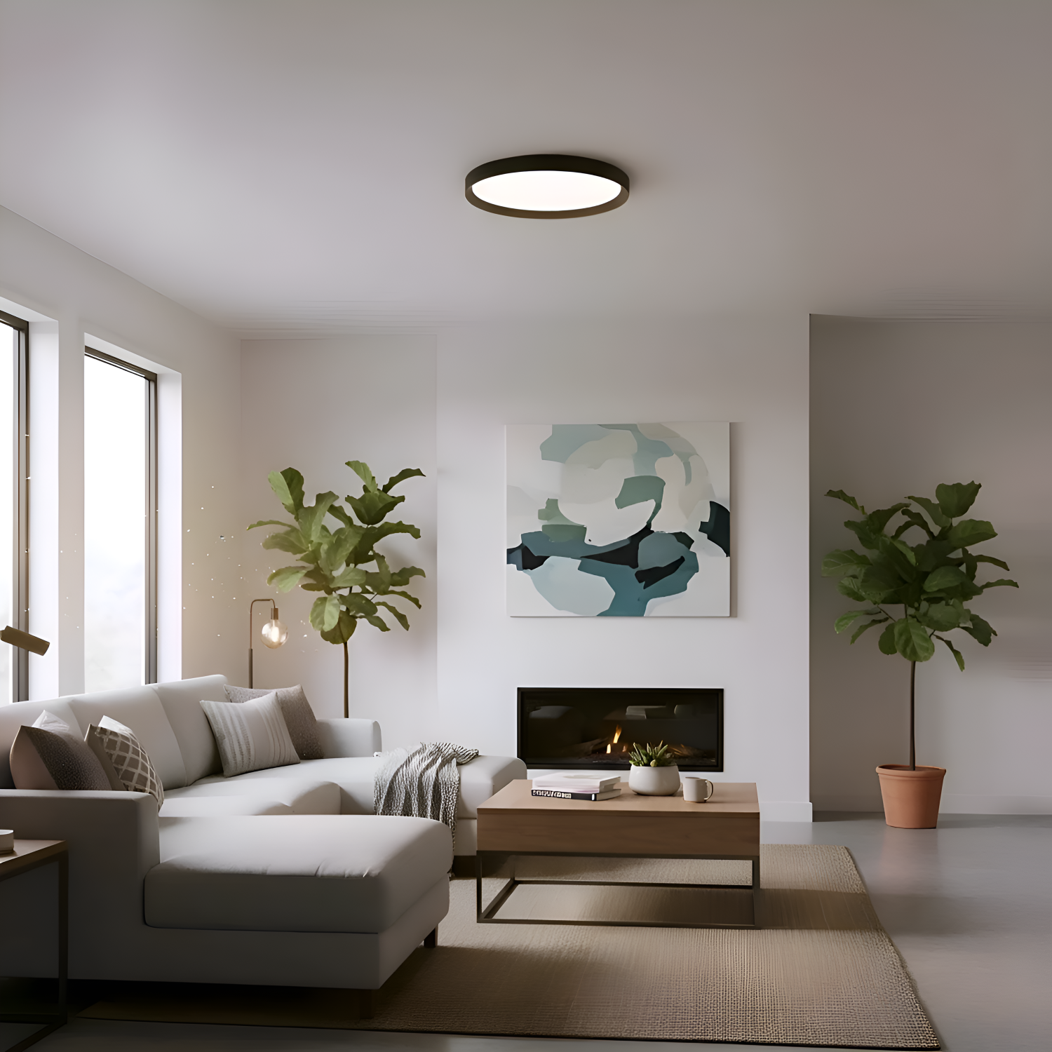 Детайлно изображение на Кръгла LED плафониера Aris R Up&Down | Двупосочно светене | 3-CCT | 45W Снимка на Кръгла LED плафониера Aris R Up&Down | Двупосочно светене | 3-CCT | 45W