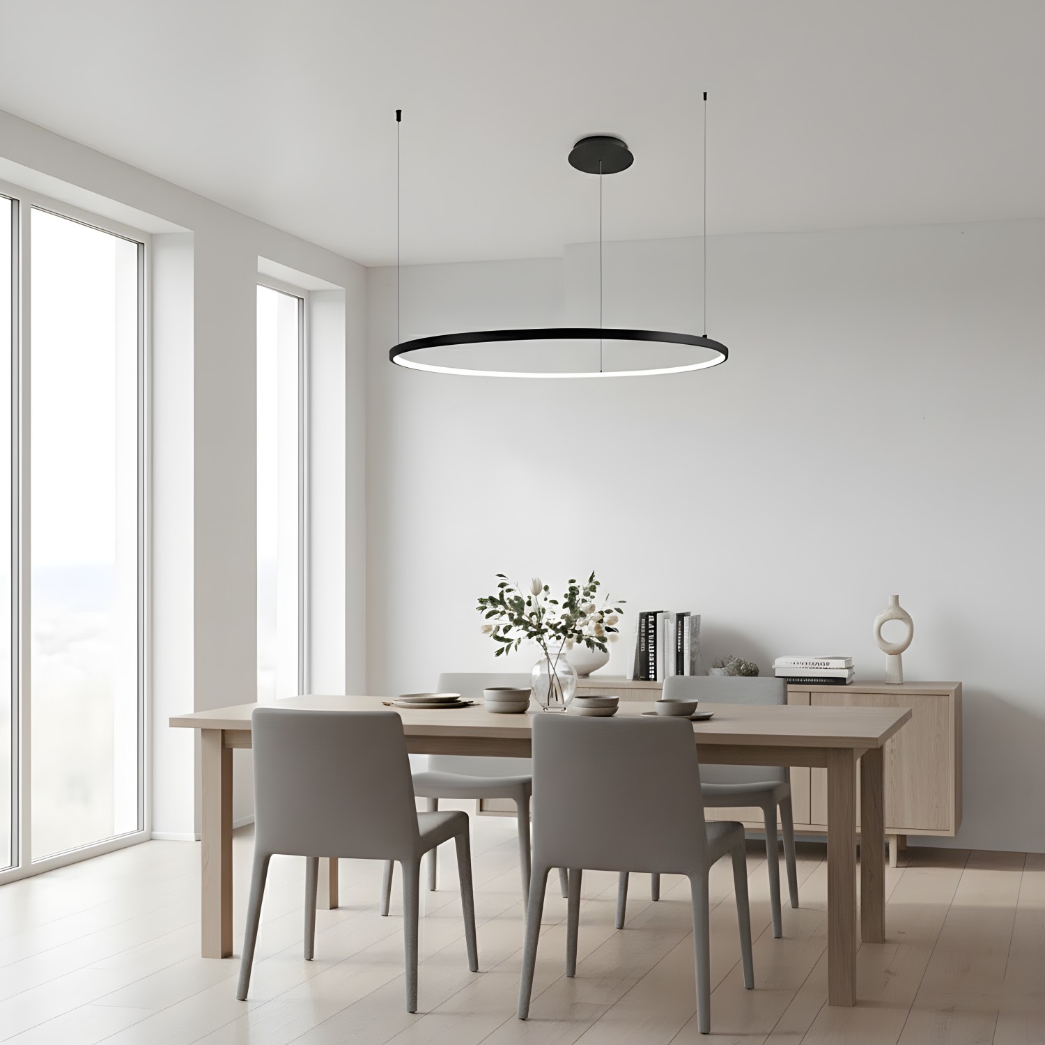 Снимка на Висяща кръгла LED лампа Aureola (Ø600–1000) - Висящи лампи