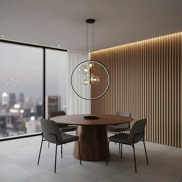 Снимка на Висящ LED полилей Carina Ring 5 | Ринг и 5 стъклени сфери