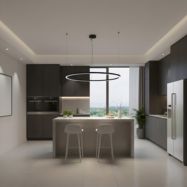 Снимка на Кръгъл висящ LED полилей Cool | Тип пръстен | 400 mm | 110° ъгъл