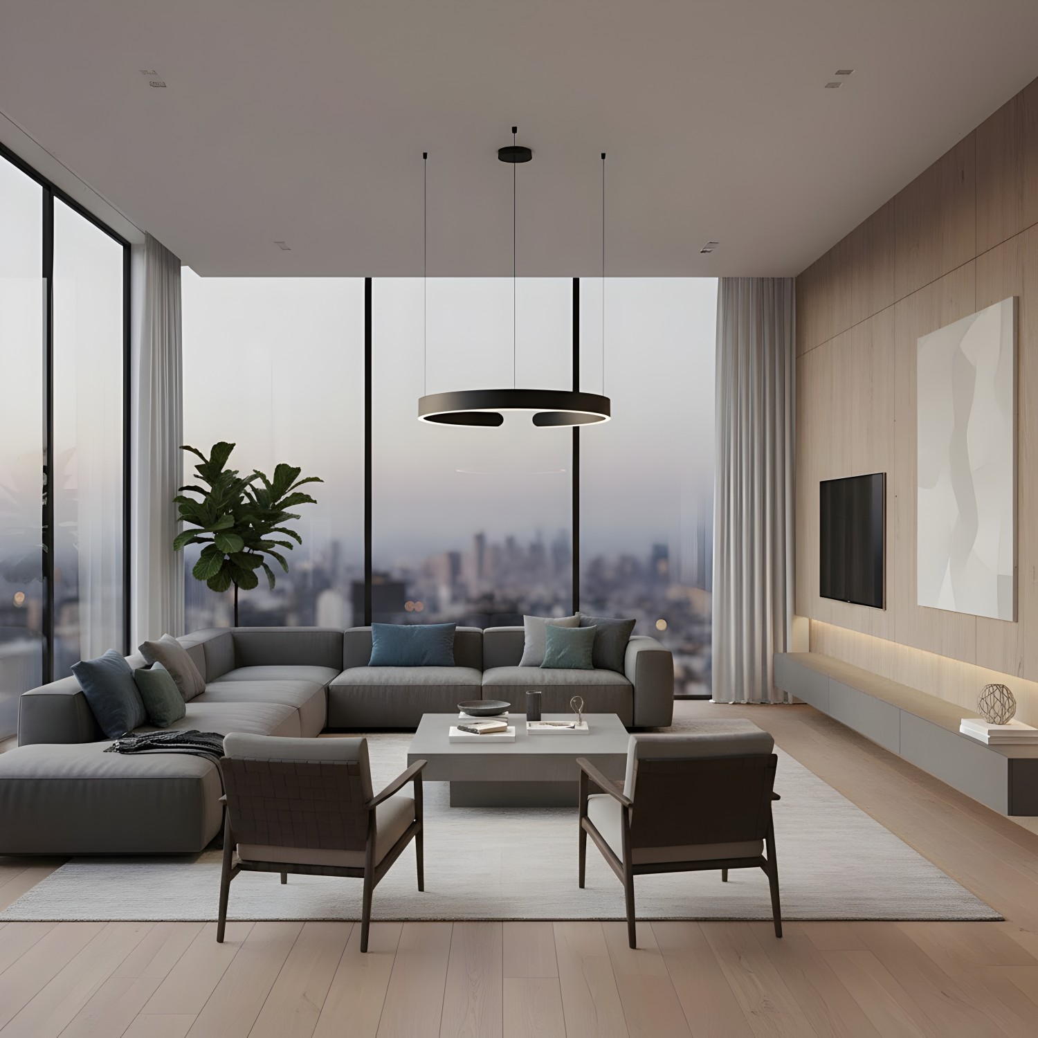 Снимка на Висящ LED полилей Cool C | С-образна форма | 5 размера