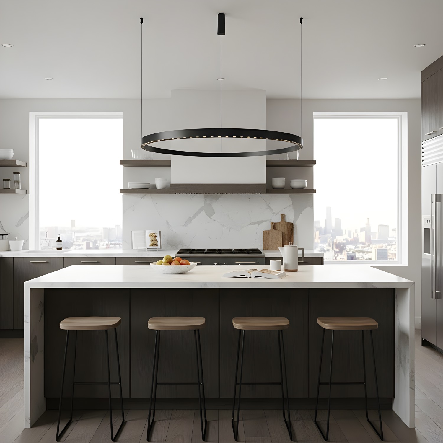 Детайлно изображение на Висящ LED полилей Cool Dark | Кръгла форма | Насочена светлина Снимка на Висящ LED полилей Cool Dark | Кръгла форма | Насочена светлина