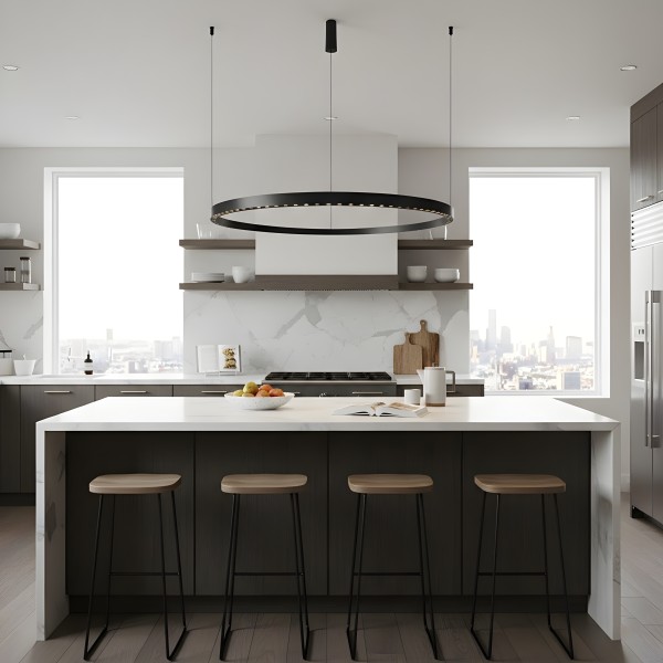 Детайлно изображение на Висящ LED полилей Cool Dark | Кръгла форма | Насочена светлина Снимка на Висящ LED полилей Cool Dark | Кръгла форма | Насочена светлина