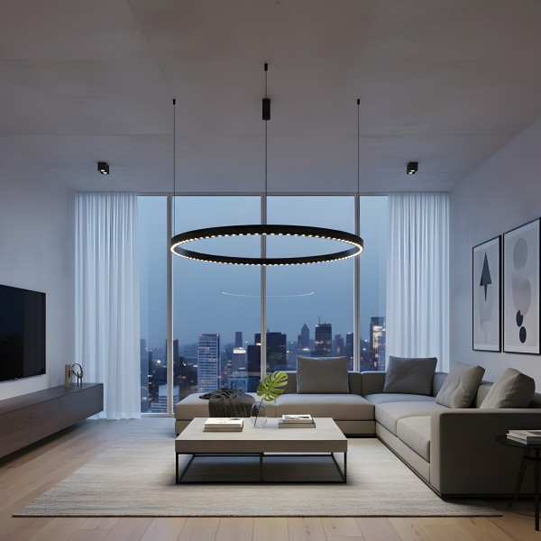 Детайлно изображение на Висящ LED полилей Cool Dark | Кръгла форма | Насочена светлина Снимка на Висящ LED полилей Cool Dark | Кръгла форма | Насочена светлина