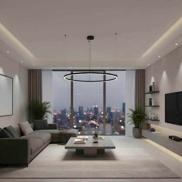 Снимка на Кръгъл висящ LED полилей Cool | Тип пръстен | 400 mm | 110° ъгъл