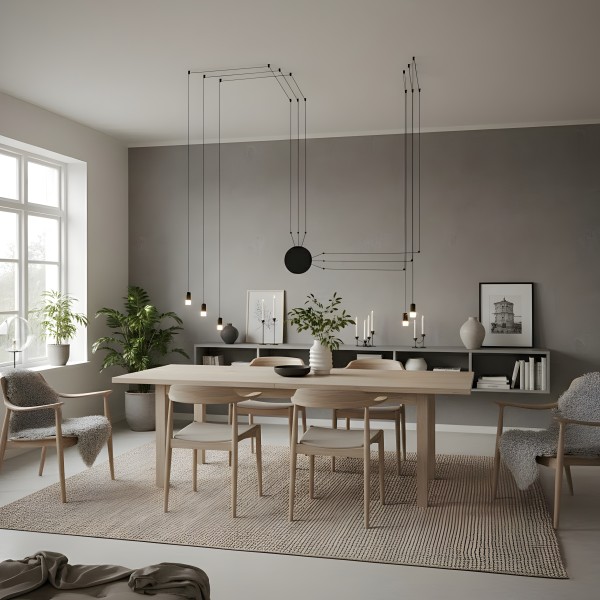 Снимка на Дизайнерски LED полилей с въжета Edy Wall | Дължина 580cm