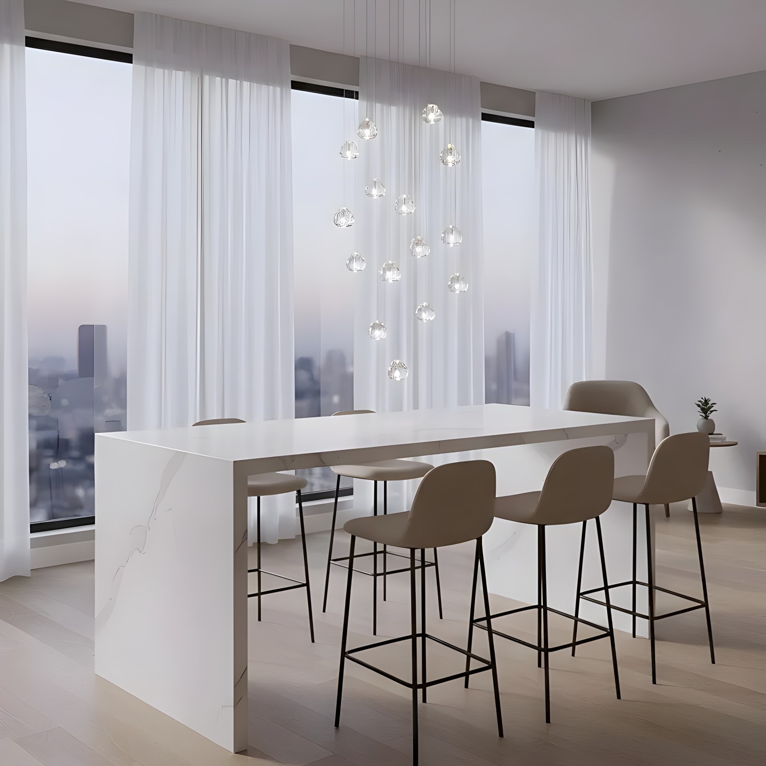 Снимка на Висящ дизайнерски пендел Glass Tears | Кристална стъклена сфера