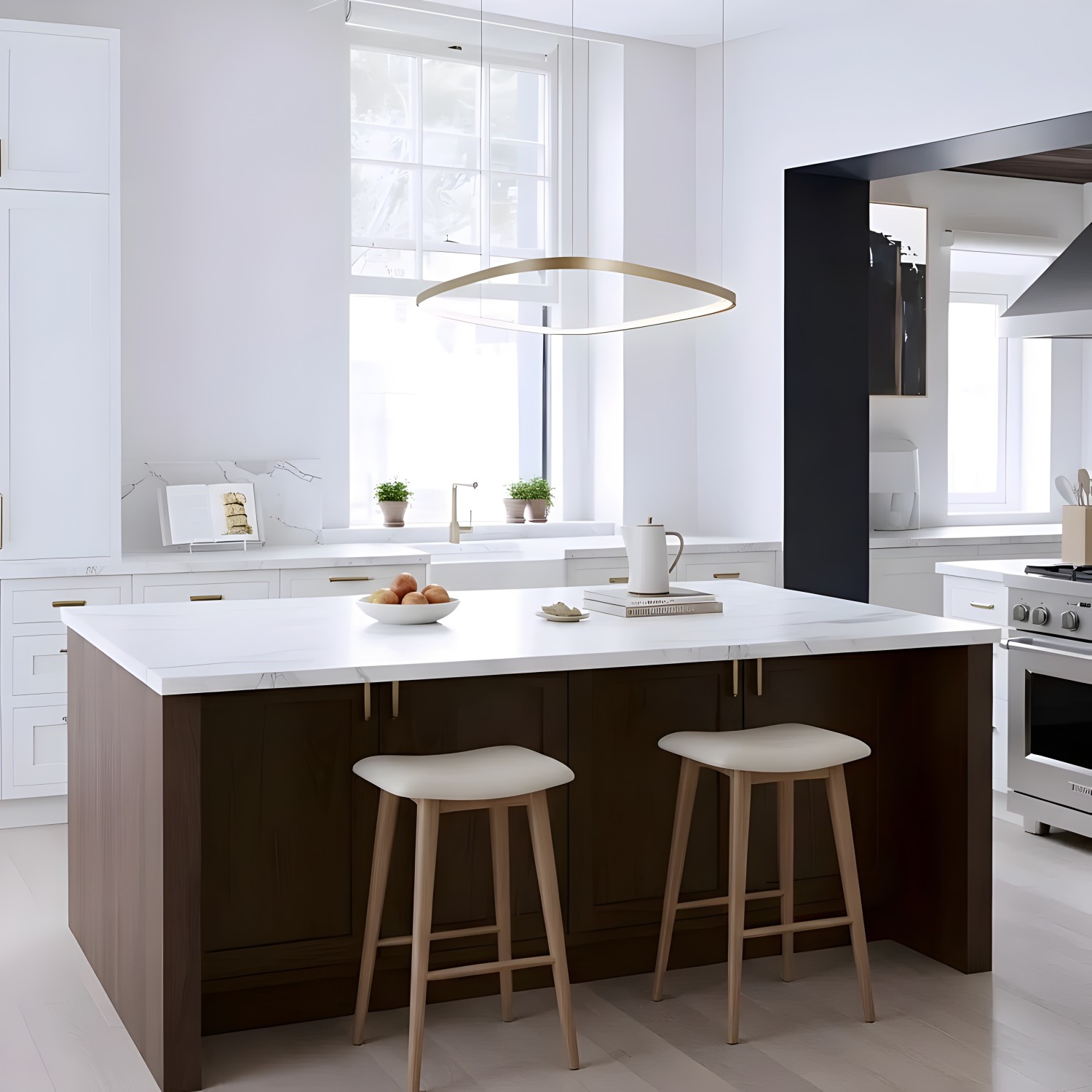 Снимка на Квадратен висящ LED полилей Helix | Златен/Черен | 3-CCT